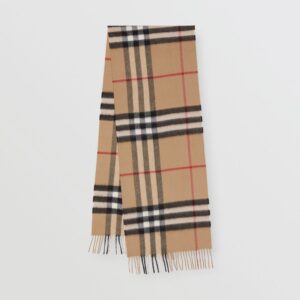 Burberry classic check cashmere scarf – camel