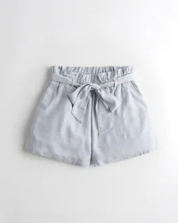 High-waisted paperbag shorts
